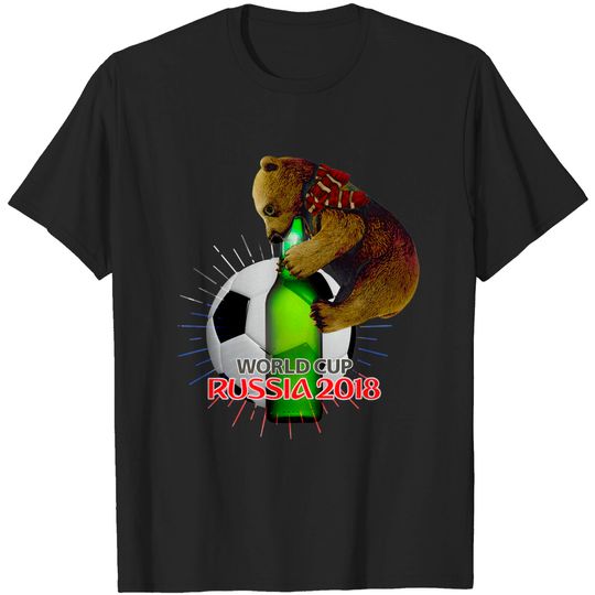 Discover world cup 2018 with bear and beer - World Cup - T-Shirt