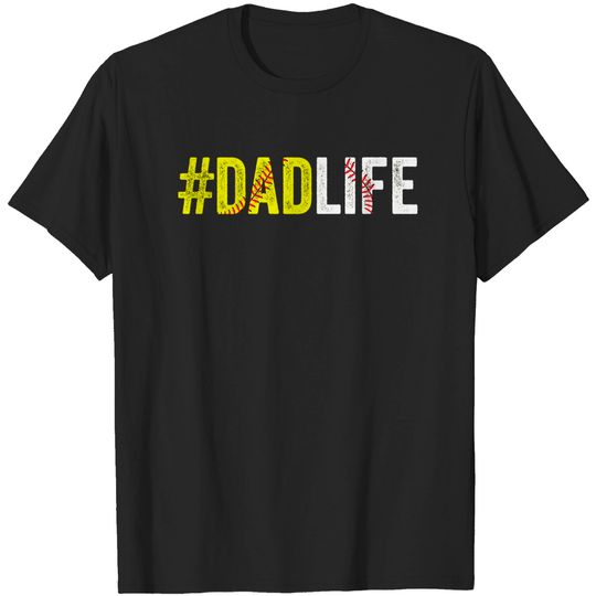 Discover Dad Life Softball Daddy Baseball Sports Lover Father's Day T-Shirt