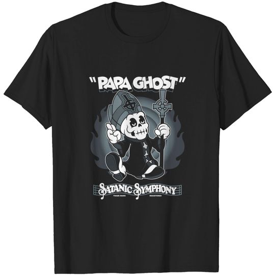 Discover Papa Ghost - Vintage Cartoon Satanic Symphony - Creepy Cute Goth - Ghost - T-Shirt