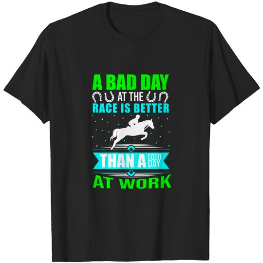 Discover No Bad Days at the Race Track, Horse Track Racing Jockey Premium T-Shirt