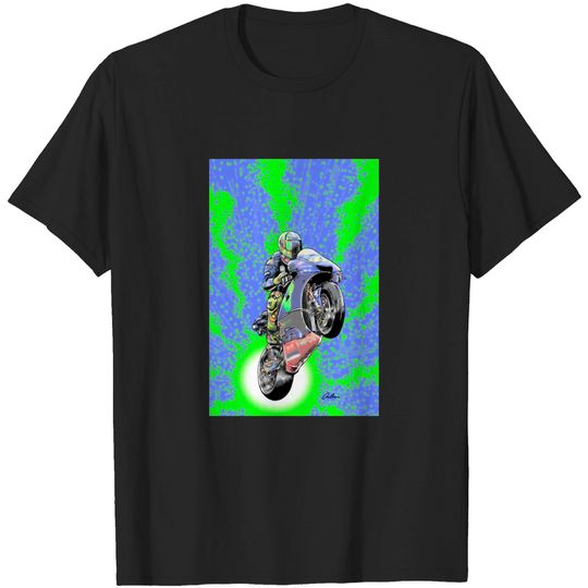 Discover MOTORCYCLIST vert w-BG - Motorcyclist - T-Shirt
