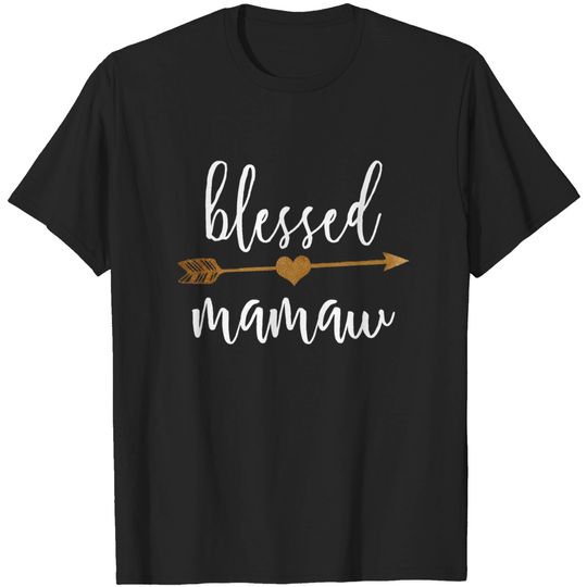 Discover Mamaw T-shirt Cute Gold Arrow Blessed Mamaw Shirt Thanksgiving