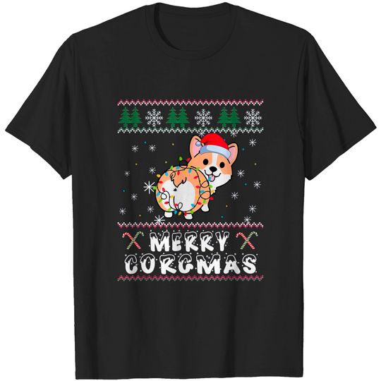 Discover Merry Corgmas Corgi Santa Christmas Funny Dog Lover T-Shirt