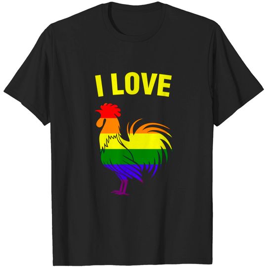 Discover I Love Cock T-shirt Rainbow Flag LGBT Gay Pride Parade