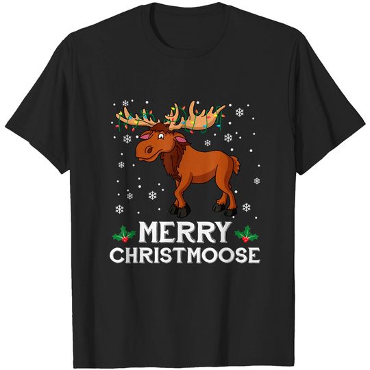 Discover Merry Christmoose Christmas Moose Funny Xmas T-Shirt