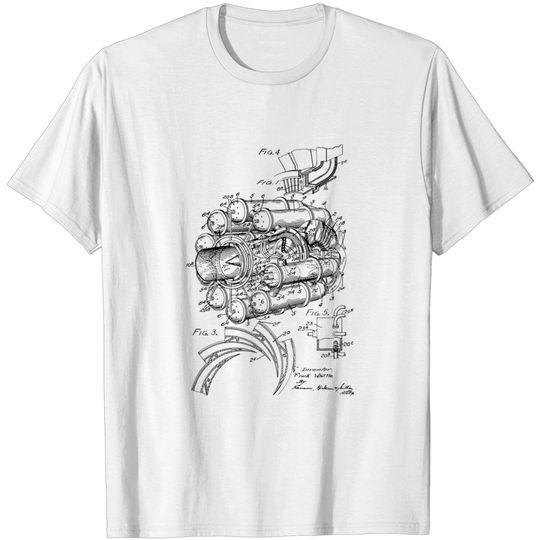 Discover aircraft propulsion system and power unit Vintage Patent Hand Drawing - Aircraft - T-Shirt