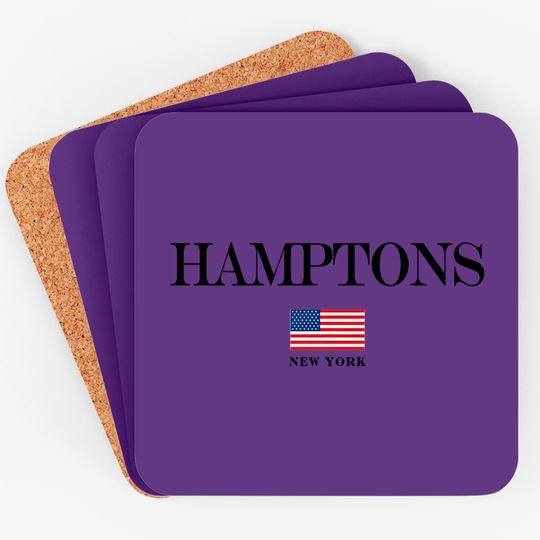 Discover The Hamptons New York Coaster American Flag