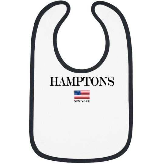 Discover The Hamptons New York Bib American Flag