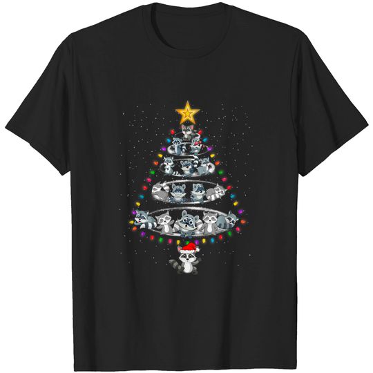Discover Merry Christmas Xmas 2021 Raccoon Christmas Tree T-Shirt