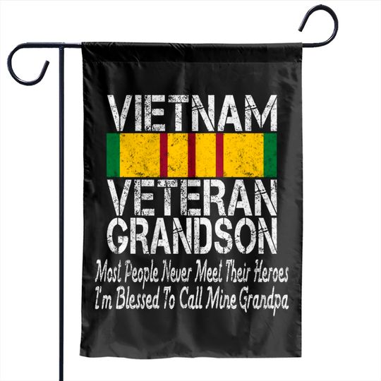 Discover US Military Family Vietnam Veteran Grandson Gift Garden Flags