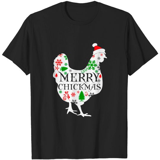 Discover Merry Chickmas Santa Hat Chicken Lovers Christmas Gift T-Shirt