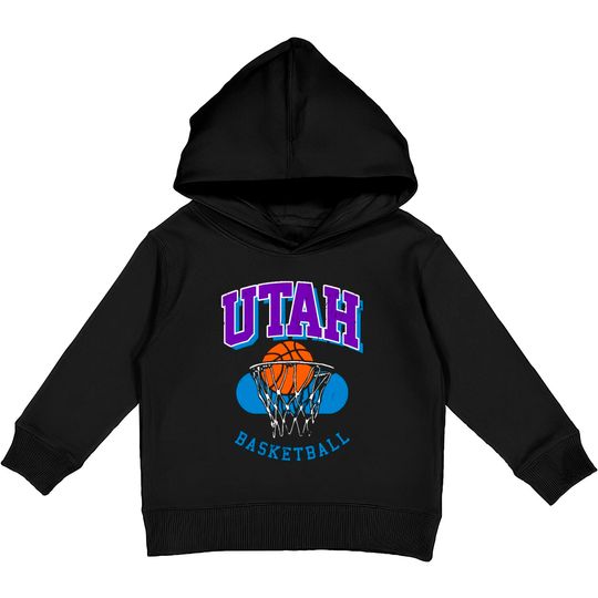 Discover Vintage Utah Basketball - Jazz - Kids Pullover Hoodies