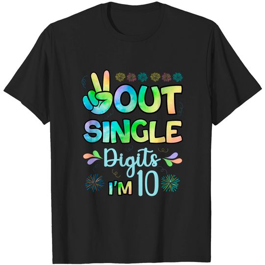 Discover Peace Out Single Digits I'm 10 kids T-Shirt