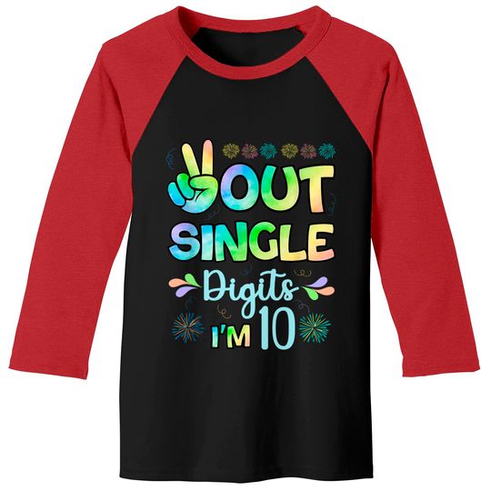 Discover Peace Out Single Digits I'm 10 kids Baseball Tees