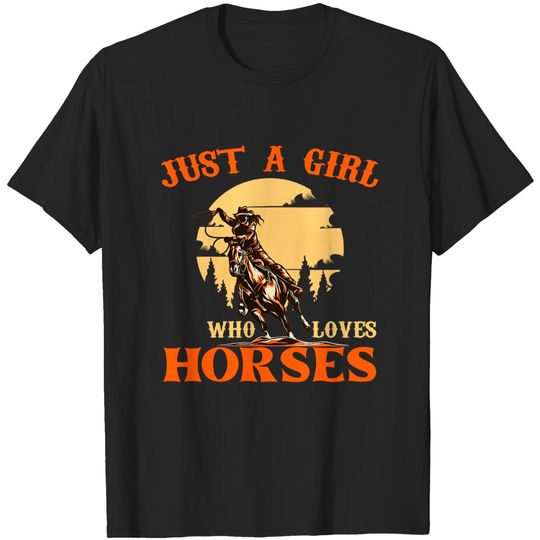 Discover Just A Girl Who Loves Horses Animal Riding Women T-shirt