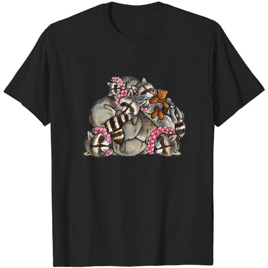 Discover Sleeping pile of raccoons - Raccoon - T-Shirt
