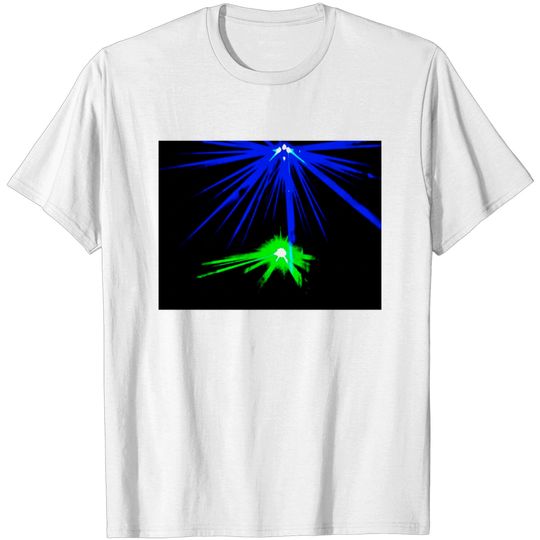 Discover BLUE GREEN DUAL UFO LASER BLAST - Ufos - T-Shirt