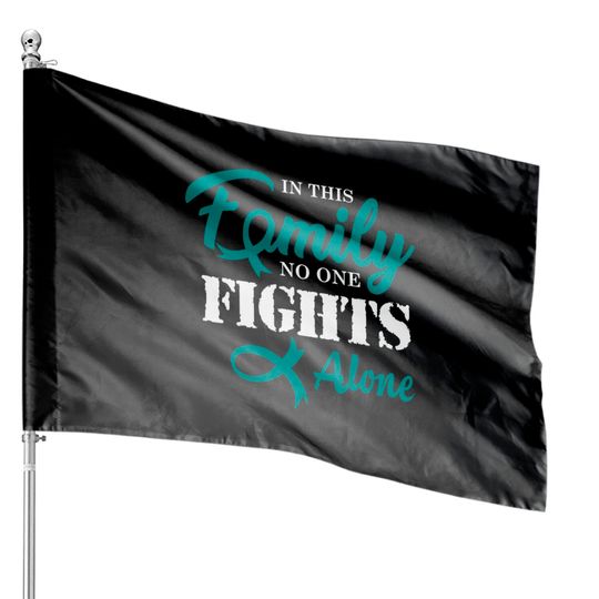 Discover Ovarian Cancer Fight Cancer Ribbon House Flags