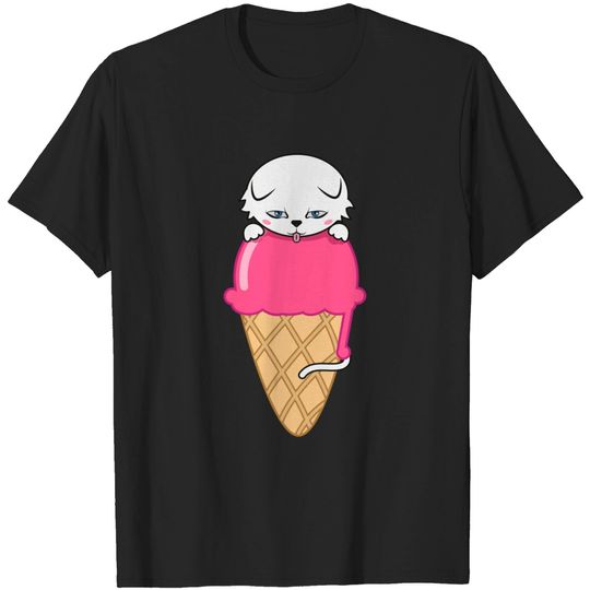 Discover Summer Cat With Ice Cream - Summer Cat Ice Cream Extreme Power Pet - T-Shirt
