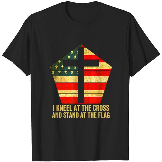 Discover I Stand For The Flag And Kneel For The Cross T-Shirt Patriotic Design