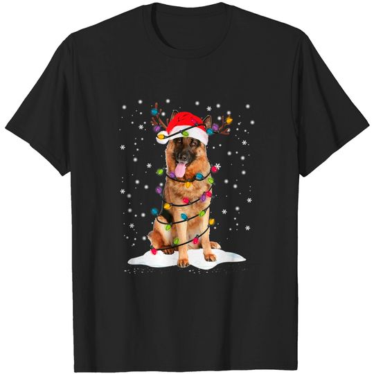 Discover German Shepherd Christmas Tree Light Pajama Dog Xmas T-Shirt