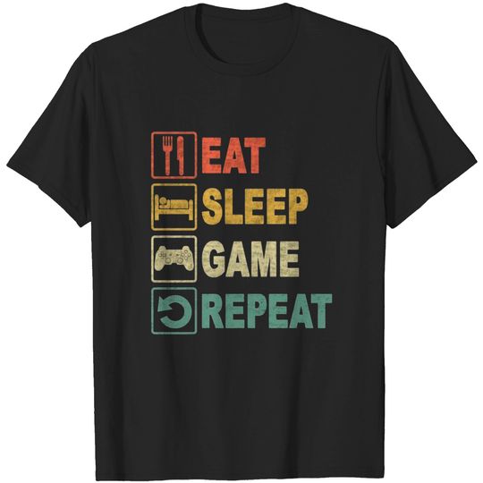 Discover EAT SLEEP GAME REPEAT - Eat Sleep Game Repeat - T-Shirt