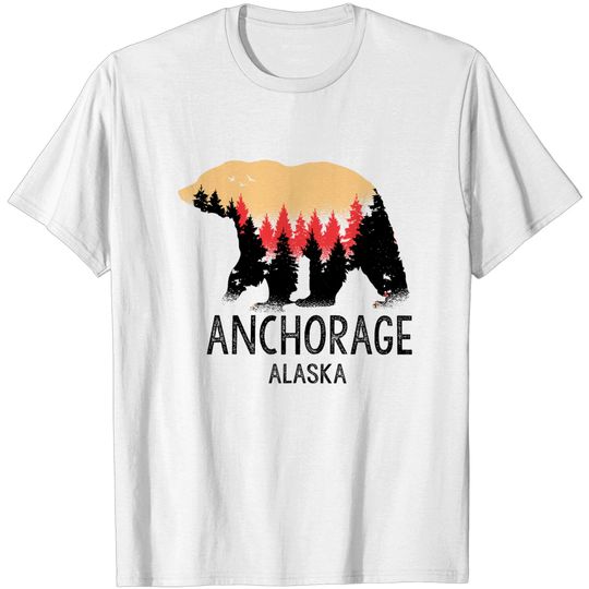Discover Anchorage Alaska Vintage Grizzly Bear Outdoor Souvenir T Shirt