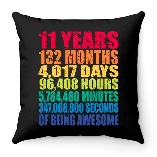 Discover 11th Birthday, For Kids, Boys & Girls, Cool 11 Years Old Pullover Throw Pillows