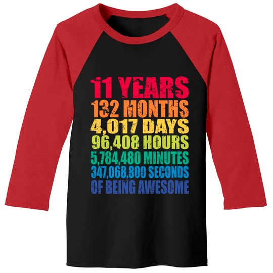 Discover 11th Birthday, For Kids, Boys & Girls, Cool 11 Years Old Pullover Baseball Tees