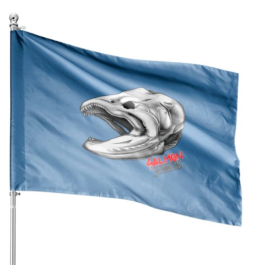 Discover SALMON SKULL FISHING House Flags