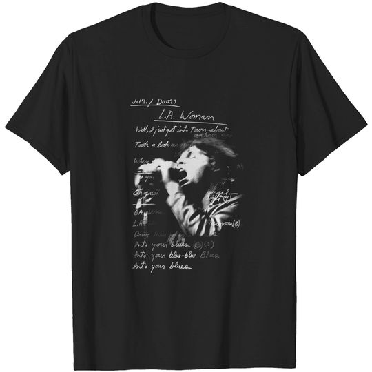 Discover The Doors Unisex Tee: LA Woman Lyrics