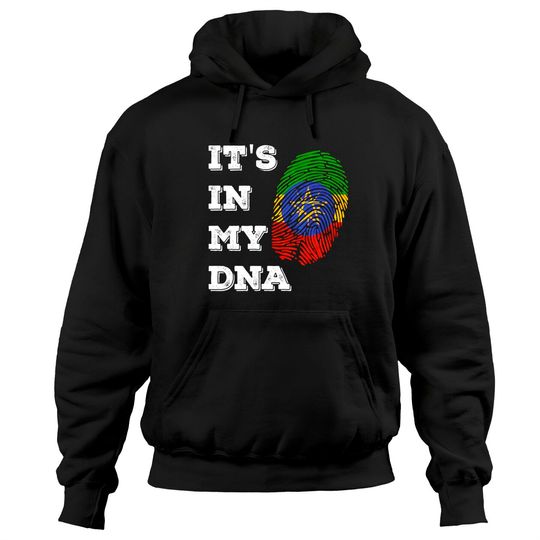 Discover Ethiopia It's In My DNA-Horn of Africa Ethiopian Fingerprint Pullover Hoodie