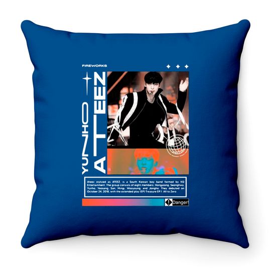 Discover Yunho ATEEZ Throw Pillows Kpop Boyband Music