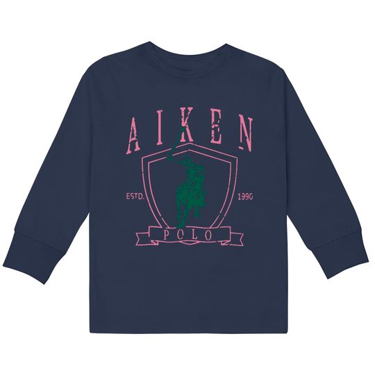 Discover Aiken Polo Kids Long Sleeve T-Shirts | Unisex Kids Long Sleeve T-Shirts | Aiken South Carolina Vintage Style Crewneck