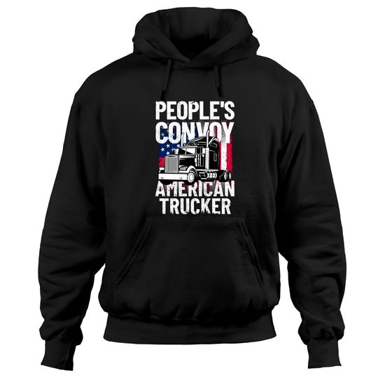 Discover People's Convoy 2022 American Trucker Freedom Convoy Pullover Hoodie