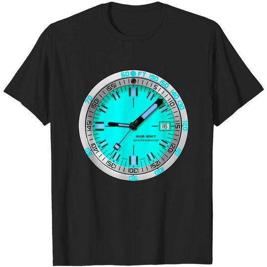 Discover SUB 300T Professional Automatic Cyan - a Vintage Automatic Diver Watch - Watch - T-Shirt