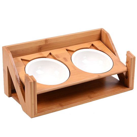 Discover ADJUSTABLE Elevated Cat Dining Table, Raised Cat Bowls