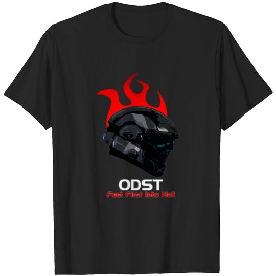 Discover Halo ODST Helmet Red Flame - Feet First Into Hell - Halo - T-Shirt