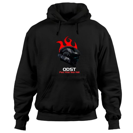 Discover Halo ODST Helmet Red Flame - Feet First Into Hell - Halo - Hoodies