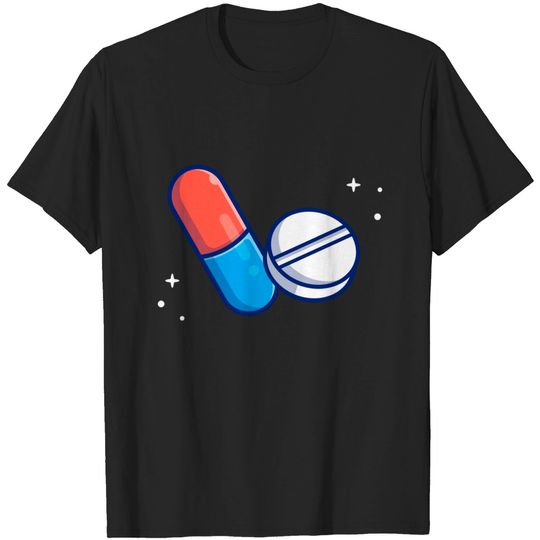 Discover Pill And Tablet Cartoon - Pill - T-Shirt