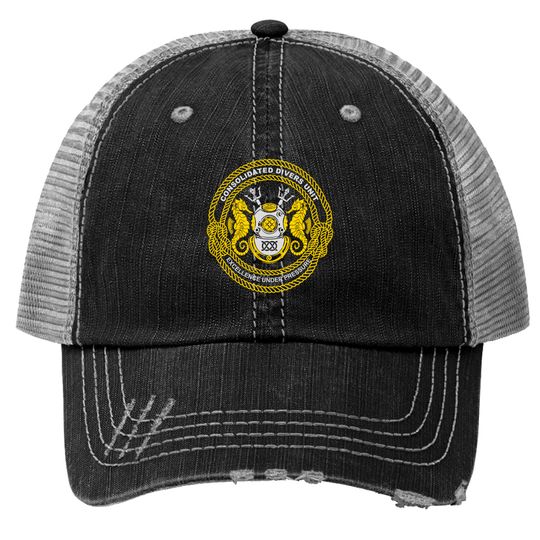 Discover US Navy Deep Sea Diver Consolidated Divers Unit - Us Navy Deep Sea Diver - Trucker Hats