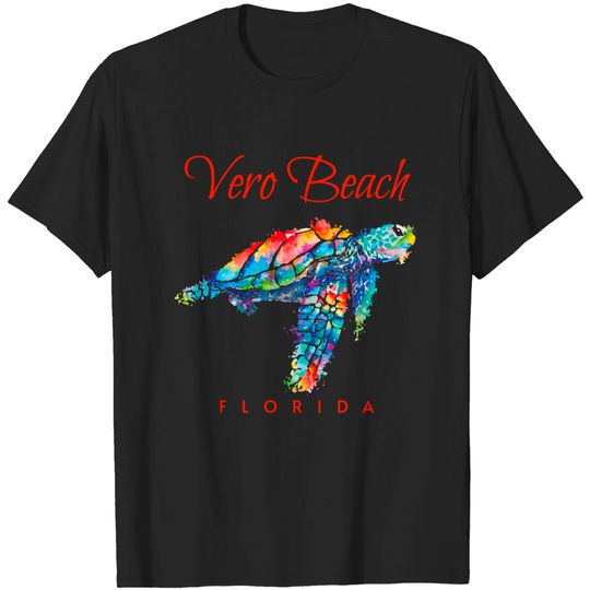 Discover Vero Beach Florida Watercolor Sea Turtle - Vero Beach Florida Watercolor Sea Turtl - T-Shirt