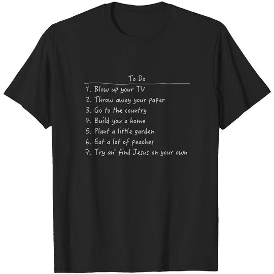 Discover Spanish Pipedream Checklist (Dark Backgrounds) - John Prine - T-Shirt