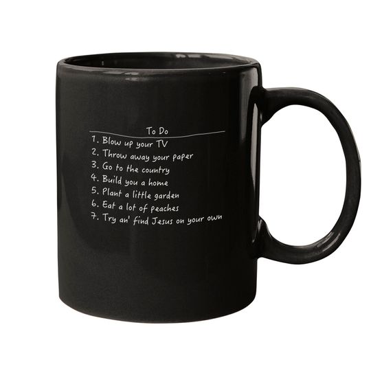 Discover Spanish Pipedream Checklist (Dark Backgrounds) - John Prine - Mugs