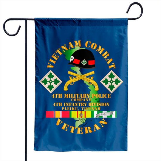 Discover Vietnam Combat Veteran w 4th Military Police Co w 4th Infantry Division - Military - Garden Flags