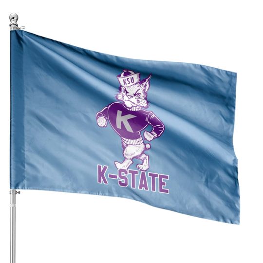 Discover Vintage Willie the Kansas State Wildcat Mascot - Kansas State - House Flags