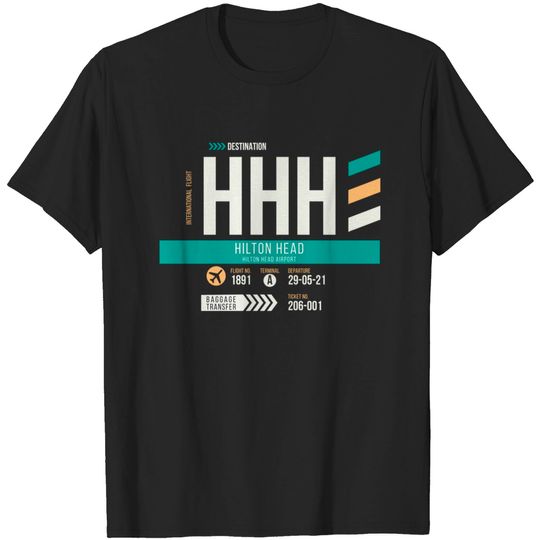 Discover Hilton Head (HHH) Airport Code Baggage Tag - Hilton Head Island - T-Shirt