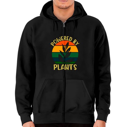Discover Powered By Plants Graphic Zip Hoodies