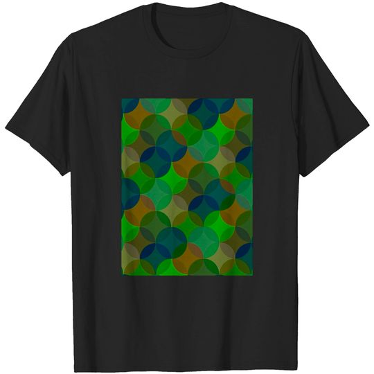 Discover Interlocking Circles - Green - Mid Century Modern - T-Shirt