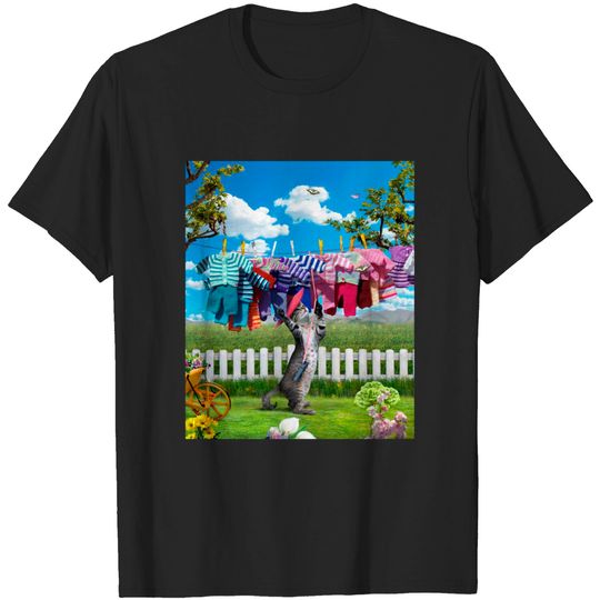 Discover Cat Clothes Line - Cat Clothes Line - T-Shirt